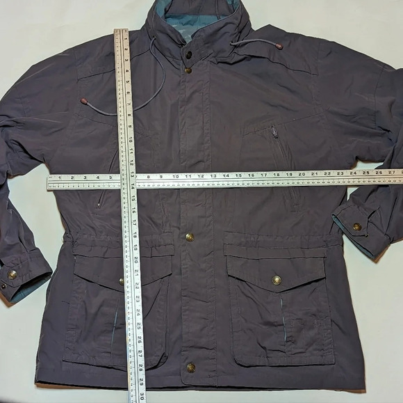 Vintage North American Clothiers Outdoor Grey Teal Zip Hooded Jacket Mens  M - Picture 3 of 14